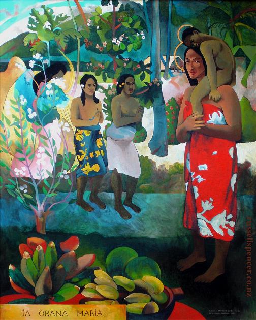 Copy Of Ia Orana Maria - painting by artist Russell Spencer