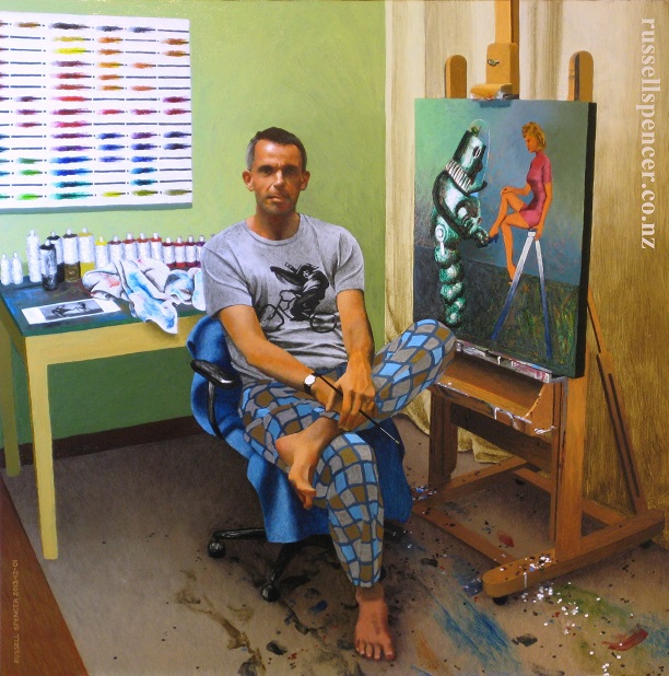 Self-Portrait In Best Painting Trousers by artist Russell Spencer