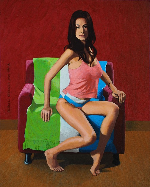 FF Perched On Armchair by artist Russell Spencer