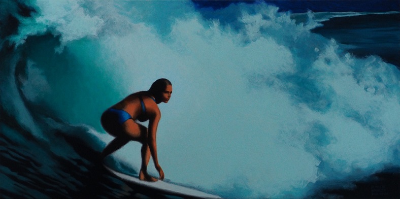 Surfer Girl - Big Wave by artist Russell Spencer