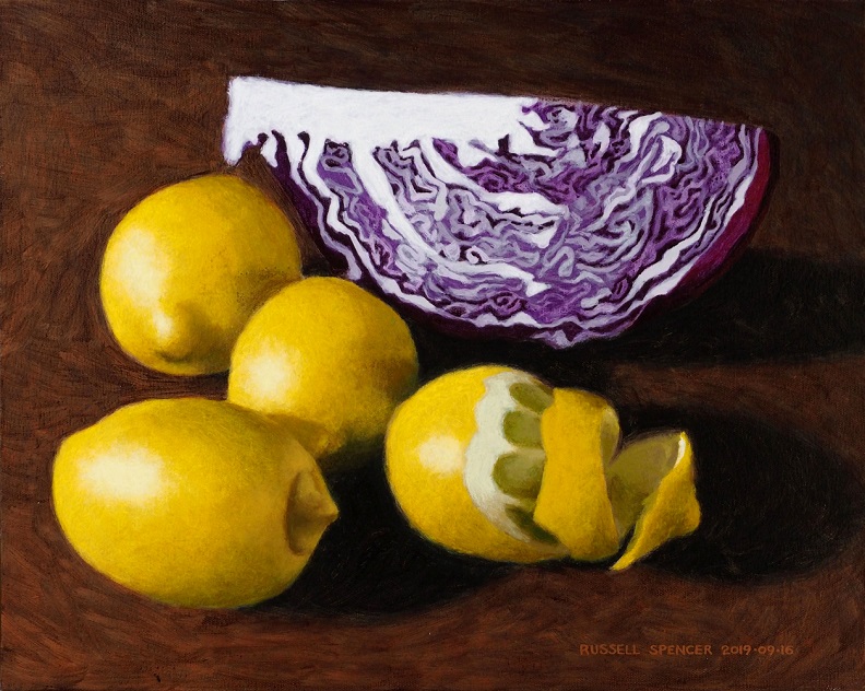 Red Cabbage and Lemons by artist Russell Spencer