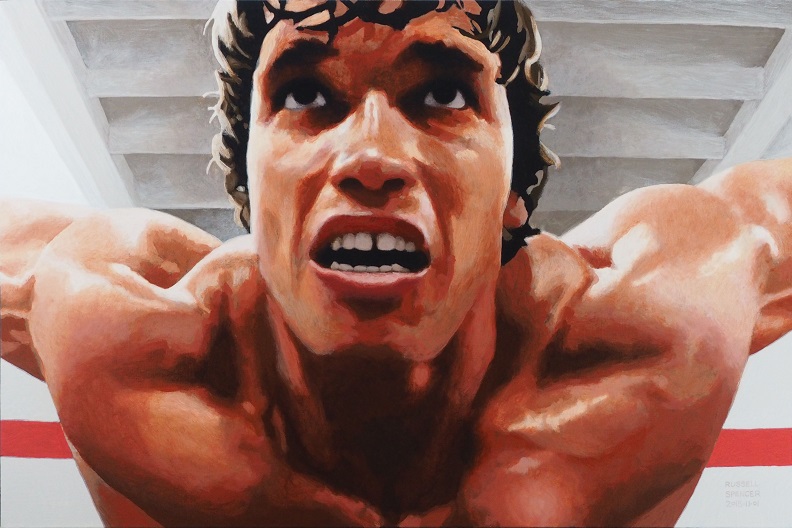 Finished Painting Pumping Iron - Arnold Working Out