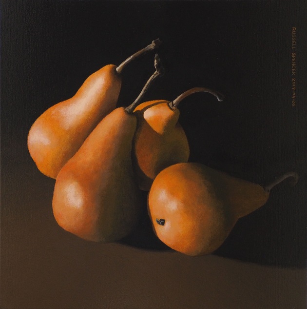 Finished Painting Four Pears