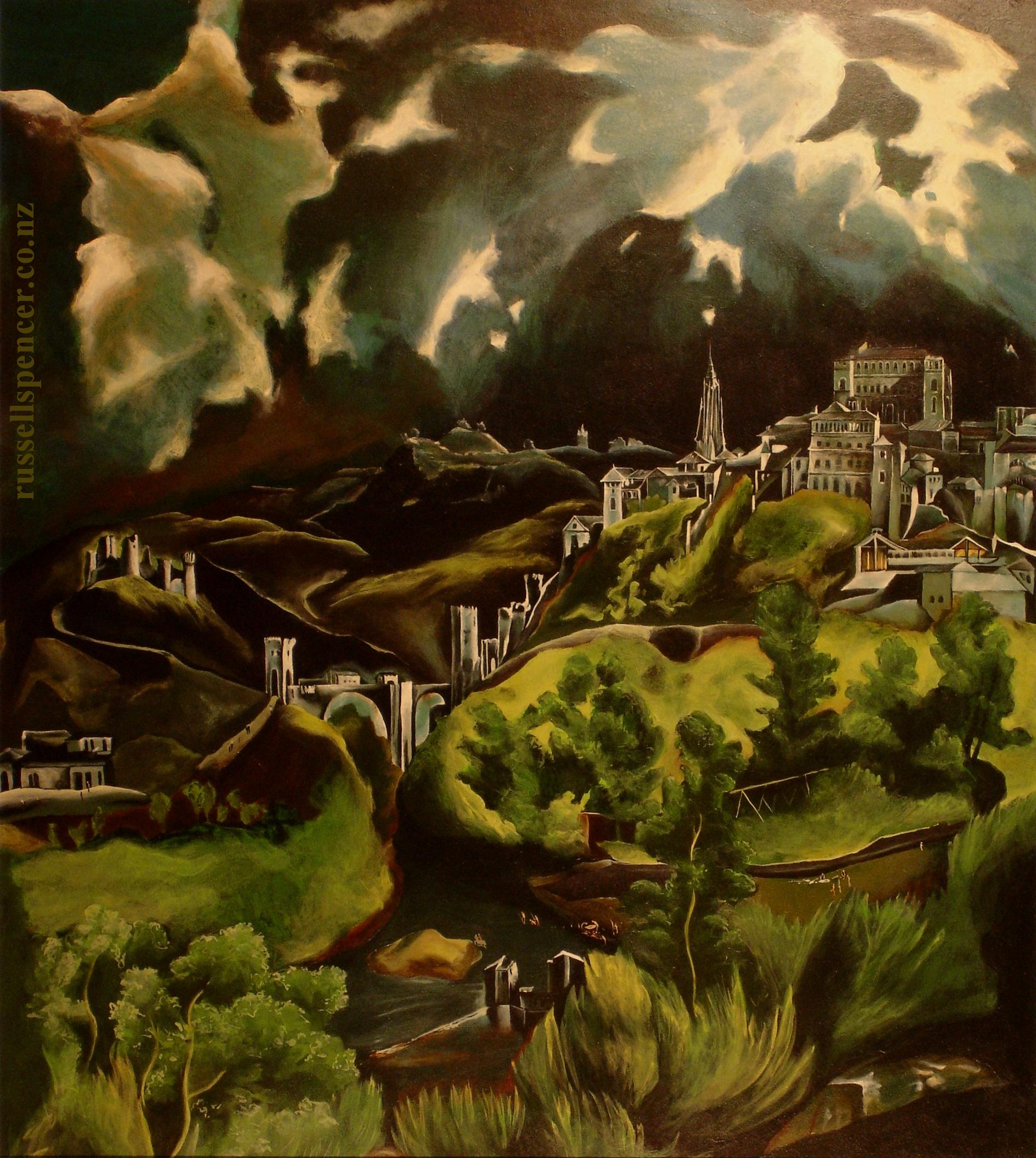 Copy Of Toledo - painting by artist Russell Spencer (Large)